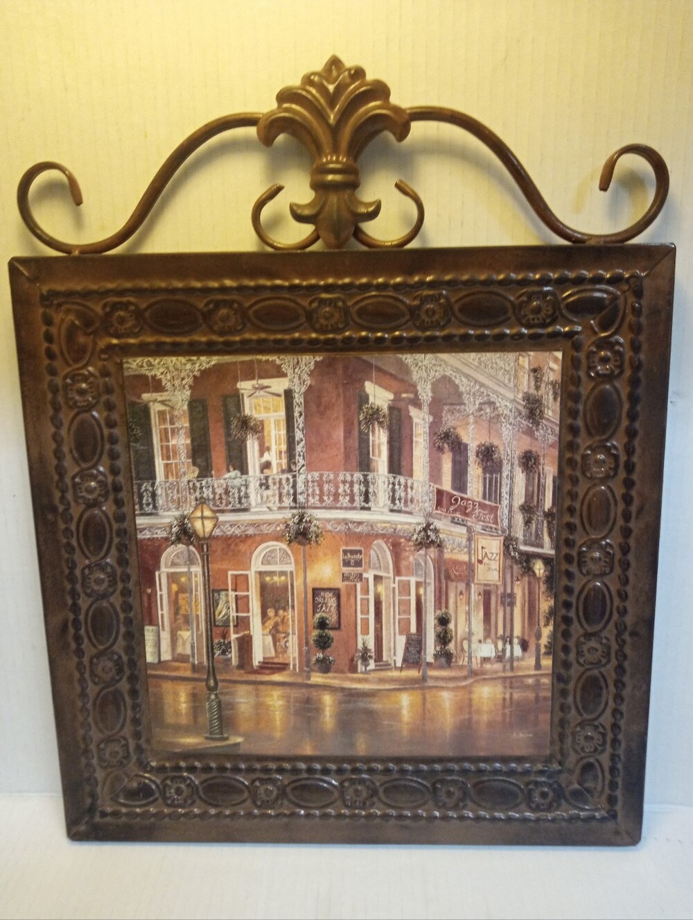 Vintage Jazz du Jour by artist Betsy Brown Print On Metal Frame Signed B. Brown